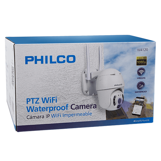 CAMARA IP 1080P PTZ 2.0 MP H265 APP TUYA PHILCO