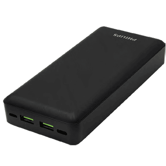 POWER BANK PHILIPS 20000 MAH NEGRO usb-c PORTATIL CARGA RAPIDA