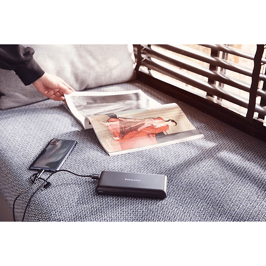 POWER BANK PHILIPS 20000 MAH NEGRO usb-c PORTATIL CARGA RAPIDA