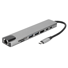 HUB ADAPTADOR 8 EN 1 USB-C PHILCO