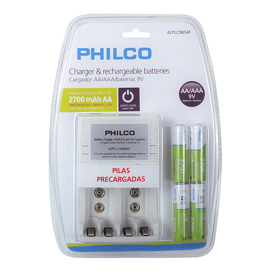 CARGADOR C/4 PILAS AA 2700 MAH PRE-CARGADAS