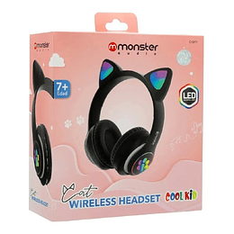Audífonos Monster Audio Monster Cool Kids, Luces Rgb, Negro