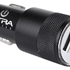 CARGADOR RAPIDO PARA AUTO 12V / 24V 2,1 AMPERES 2 USB METALICO ULTRA