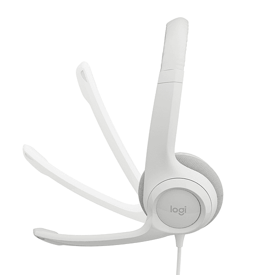 Audifonos con Micrófono Logitech H390, Micrófono c/ Supresión de Ruido, Blanco