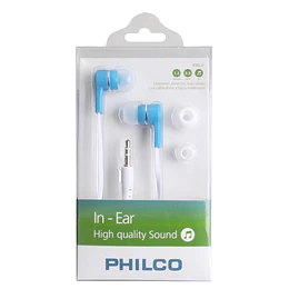 Audifono Alambrico Blanco Con Azul Philco