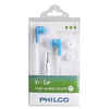 Audifono Alambrico Blanco Con Azul Philco