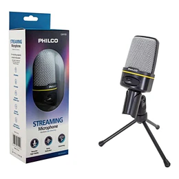 MICROFONO CONDENSADOR GAMER/STREAMER C/TRIPODE PHILCO