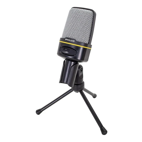 MICROFONO CONDENSADOR GAMER/STREAMER C/TRIPODE PHILCO