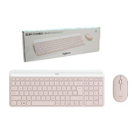 Combo Teclado Y Mouse Inalámbrico Logitech Mk470 Slim Rosa Idioma Español