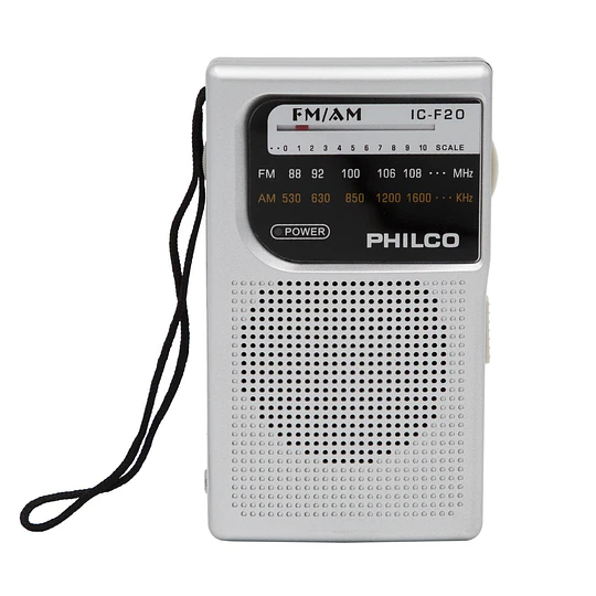 Radio A Pilas Philco Icf-20 Fm/am Portable De Bolsillo Gris