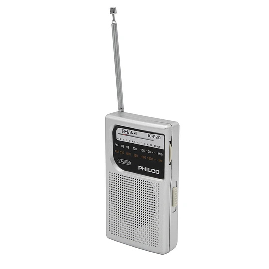 Radio A Pilas Philco Icf-20 Fm/am Portable De Bolsillo Gris