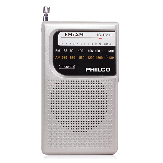Radio A Pilas Philco Icf-20 Fm/am Portable De Bolsillo Gris