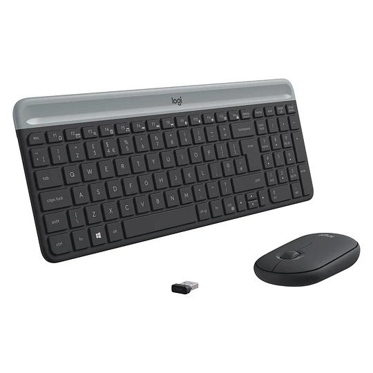 Kit Inalambrico teclado y mouse Logitech MK470 (Receptor USB, Grafito)