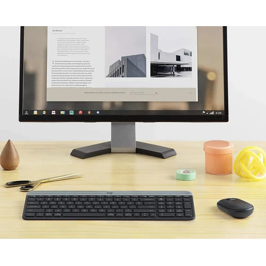 Kit Inalambrico teclado y mouse Logitech MK470 (Receptor USB, Grafito)