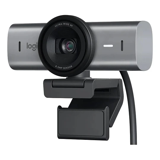 Webcam Logitech MX Brio (4K, 8.5MP, Micrófono, USB-C, Gris)