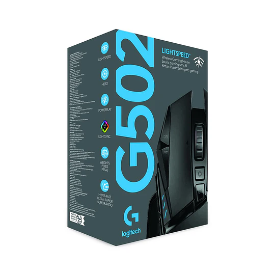 MOUSE GAMER G502 LIGHTSPEED WIRELESS LOGITECH NEGRO 910-005566