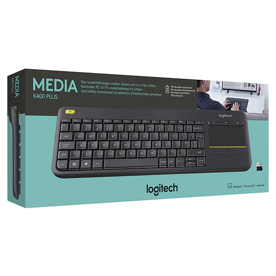Teclado Wireless Touch Logitech K400 Plus Smart TV, Español
