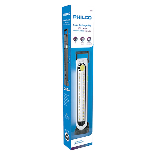 Lámpara LED Philco SL251 Recargable Solar 3600mAh, 45 LED, USB-A
