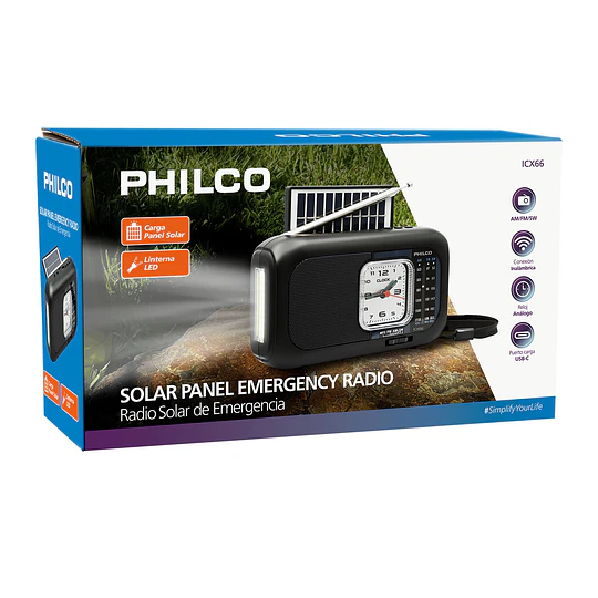RADIO MULTIBANDA BT SOLAR ICX66 PHILCO