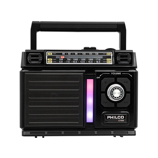 Radio Portátil Recargable con Panel Solar Bt ICX66 Philco