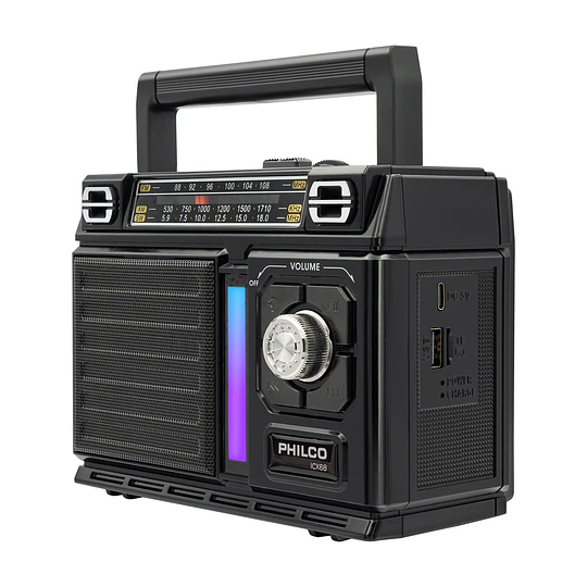 Radio Portátil Recargable con Panel Solar Bt ICX66 Philco