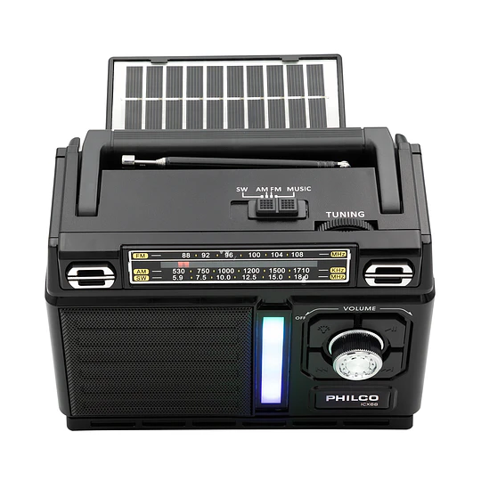 Radio Portátil Recargable con Panel Solar Bt ICX66 Philco