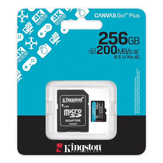 SDCG4/256GB MICROSDXC CANVAS GO PLUS GEN4 200MB/S A2 U3 V30