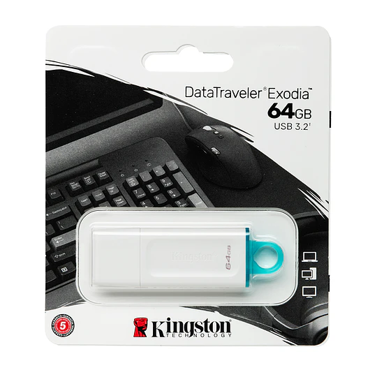 DTX/64GB PENDRIVE EXODIA 3.2 -64GB BLANCO KINGSTON