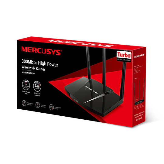 Router Inalámbrico de Alta Potencia Mercusys MW330HP 300Mbps, Control Parental, 3 Antenas