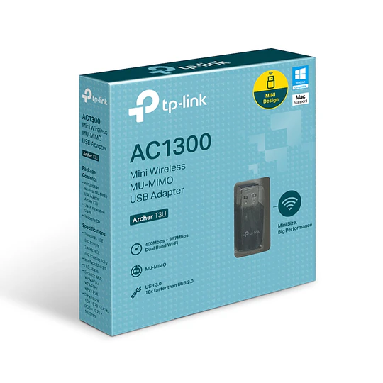 Adaptador USB AC1300 Nano Wireless MU-MIMO Archer T3U Nano