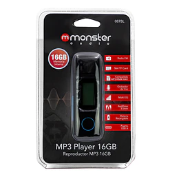 Reproductor Mp3 16gb Radio Fm Monster Con Grabador De Voz