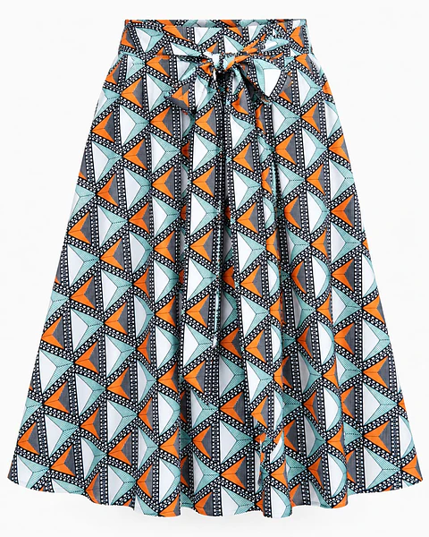 Falda Midi ELOQUII Geométrica