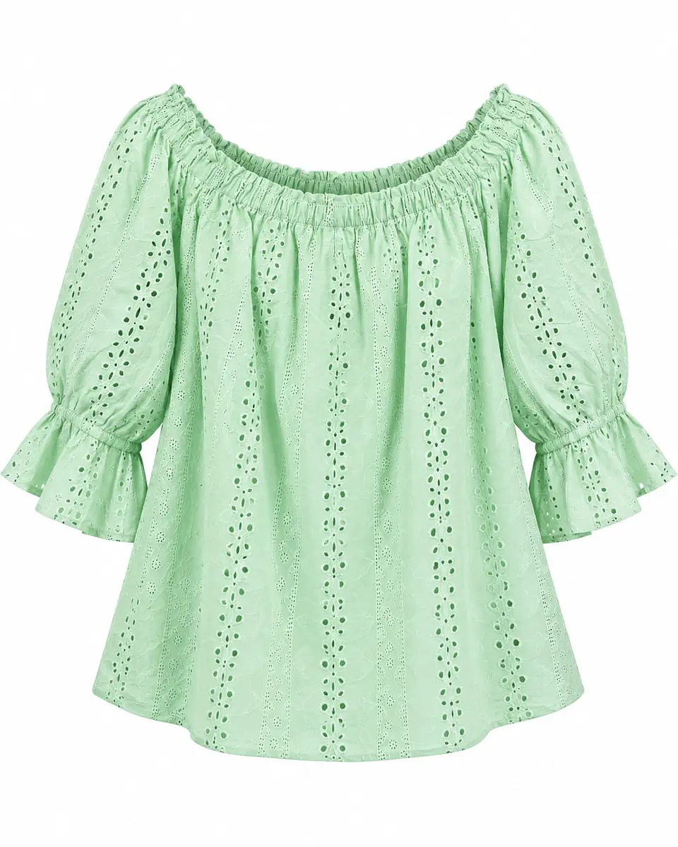 Blusa Rue+Broderie Menta Pastel 1