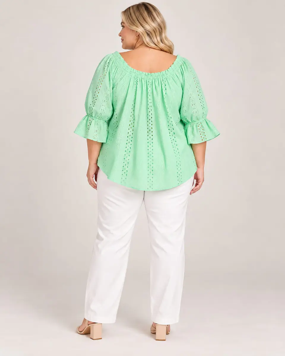 Blusa Rue+Broderie Menta Pastel 3