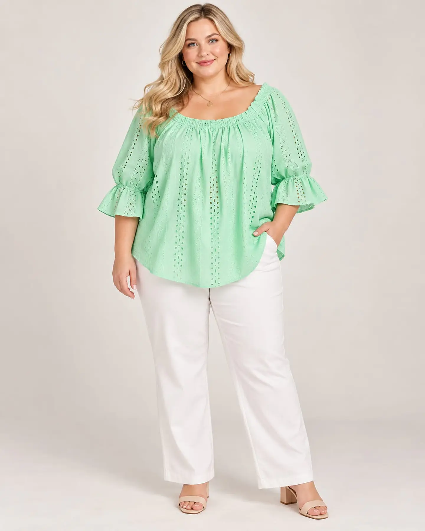 Blusa Rue+Broderie Menta Pastel 2