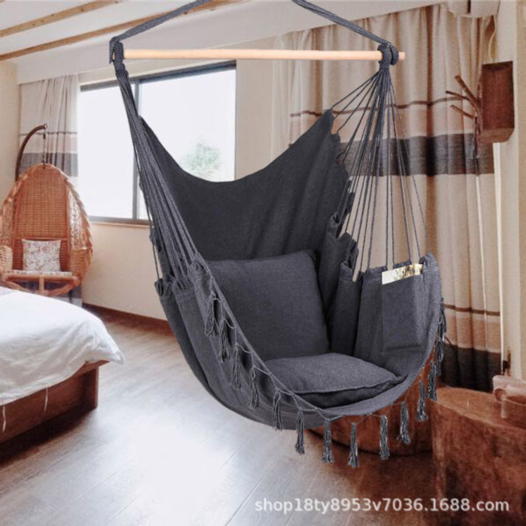 Hamaca Silla Columpio Grande 1.2m Ancho Con Cogines 1