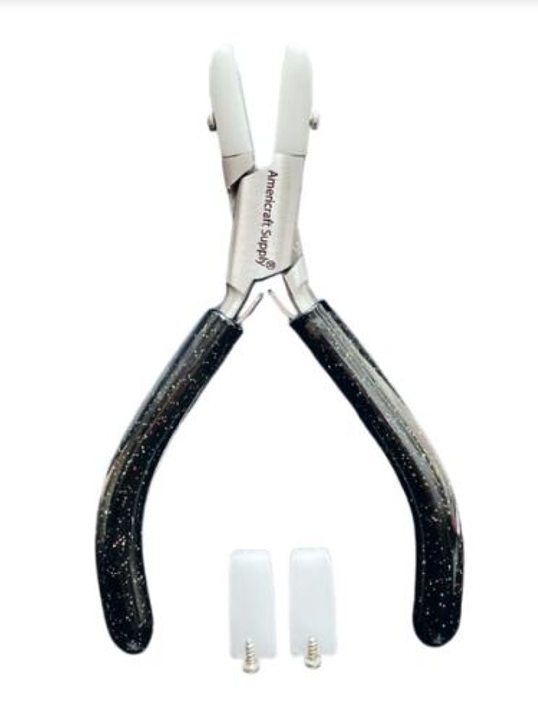 Alicate punta cuadrada silicona Gliter mango negro 1