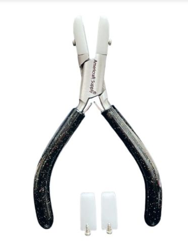 Alicate punta cuadrada silicona Gliter mango negro 1