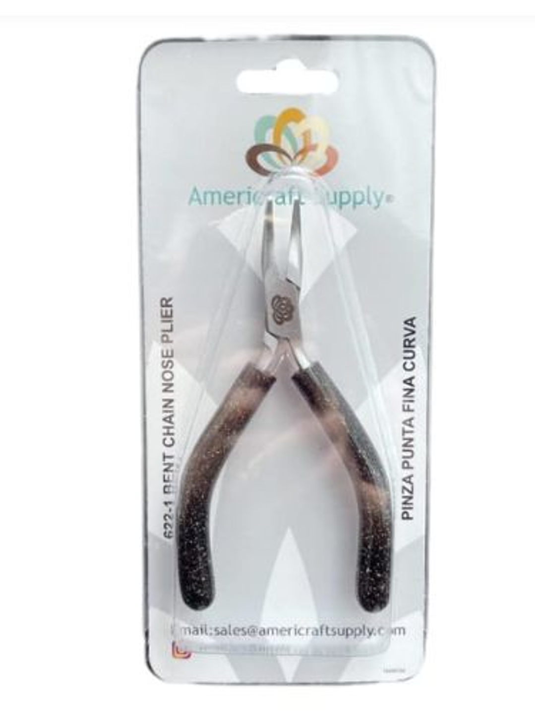 Alicate punta curva Gliter mango negro 3