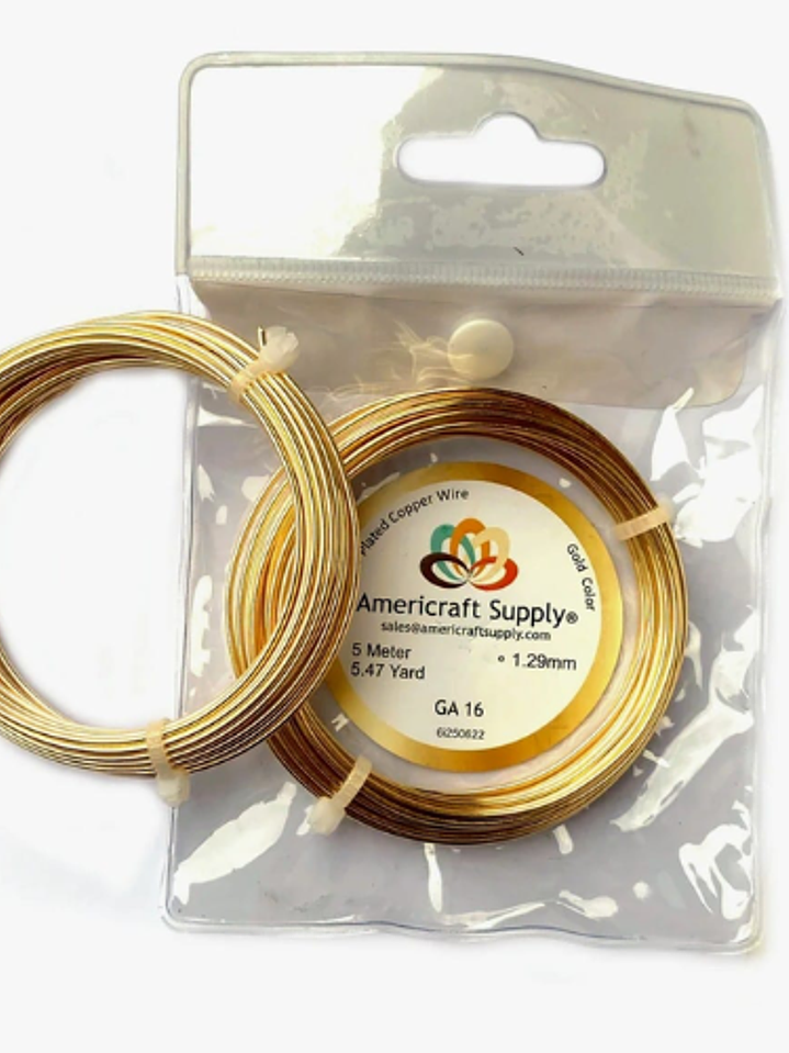 Alambre americraft supply gold calibre 16 - 5mtrs 1
