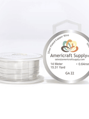 Alambre americraft supply silver calibre 22 - 5mtrs