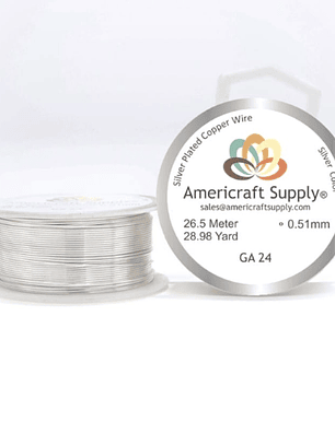 Alambre americraft supply silver calibre 24 - 5mtrs