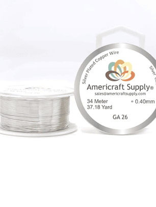 Alambre americraft supply silver calibre 26 - 5mtrs