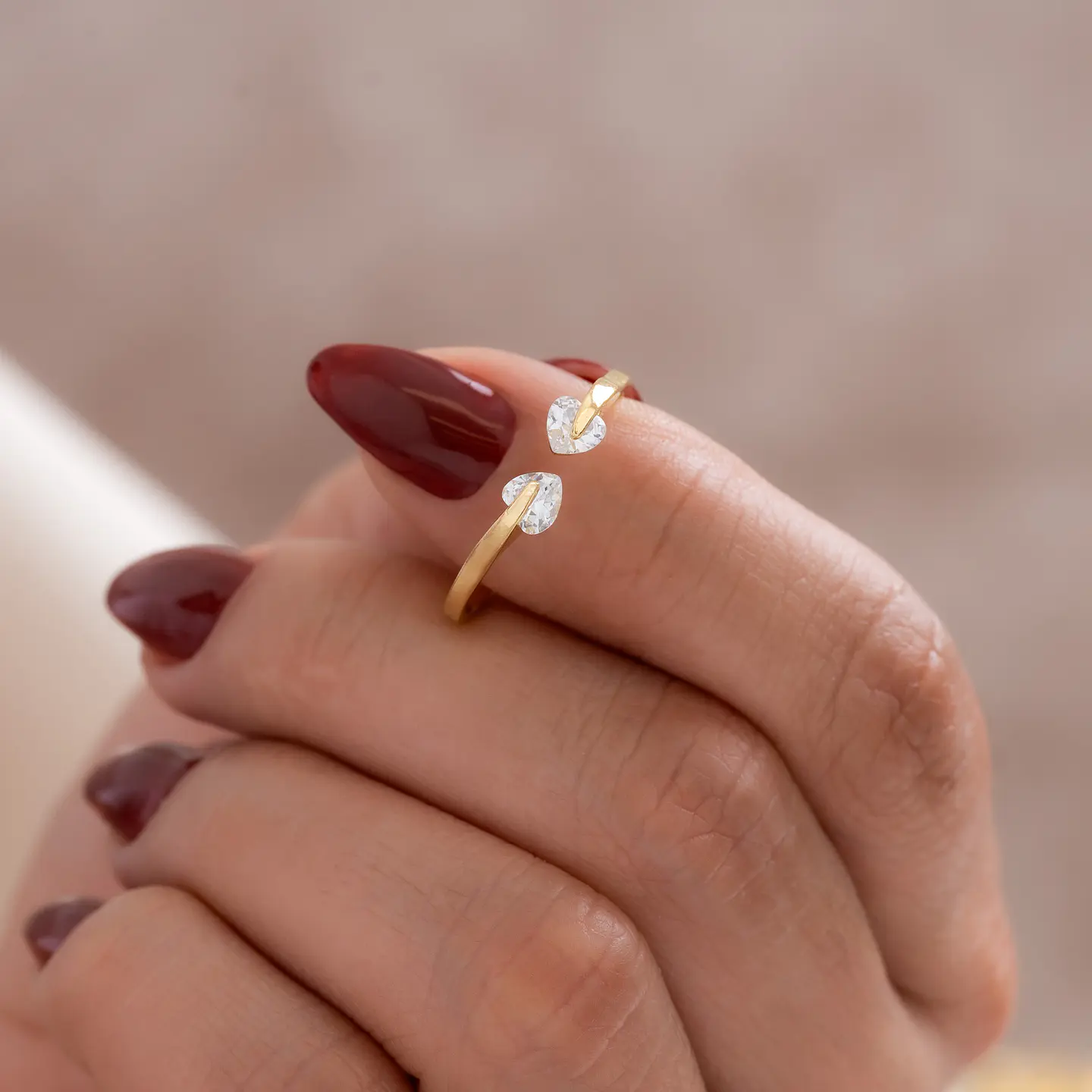 Anillo Circonia Corazon Ajustable 2