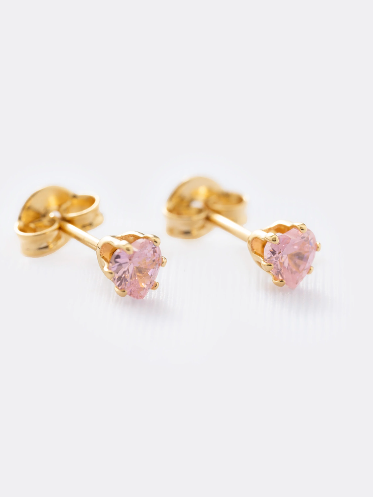 Topo Circonia Corazón Rosa 1