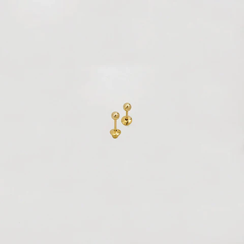 Topos  Balin 3mm liso |Joyería fina | Aretes Unisex