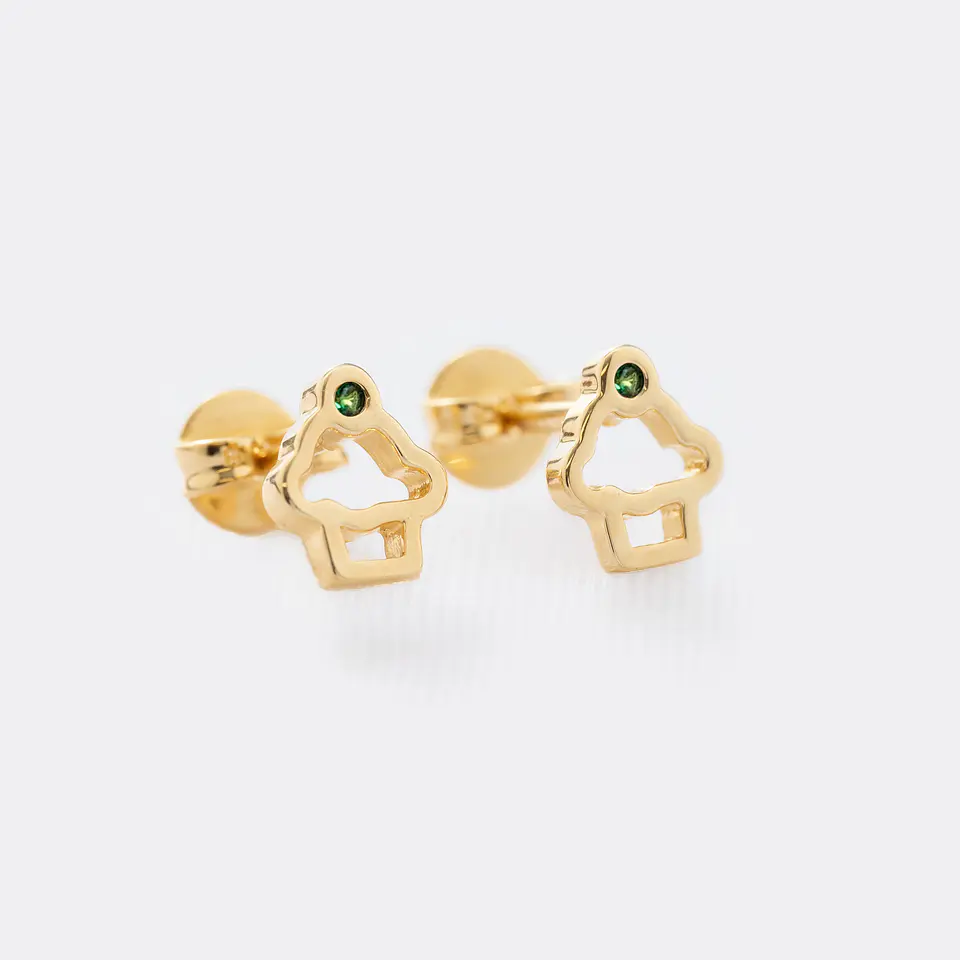 Arete Cupcake Verde Esmeralda 1