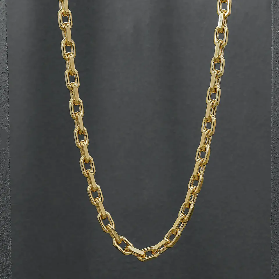 Cadena Tejido Aros Diamantada Gruesa  2
