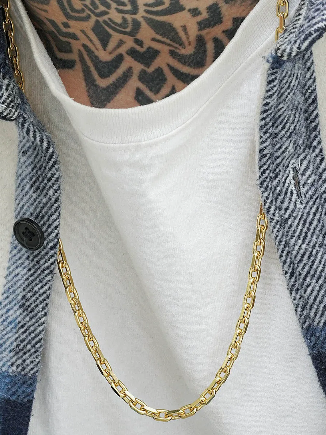 Cadena Tejido Aros Diamantada Gruesa  3