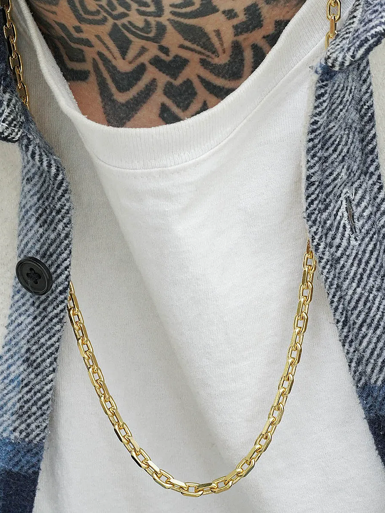 Cadena Tejido Aros Diamantada Gruesa  3